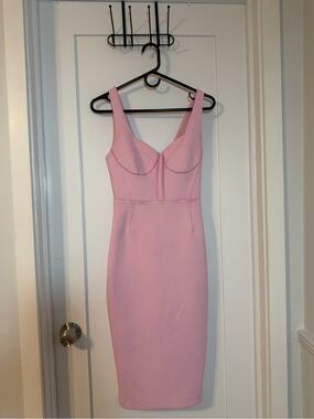 Marciano Pink Midi Bodycon Dress with Structured Bust
